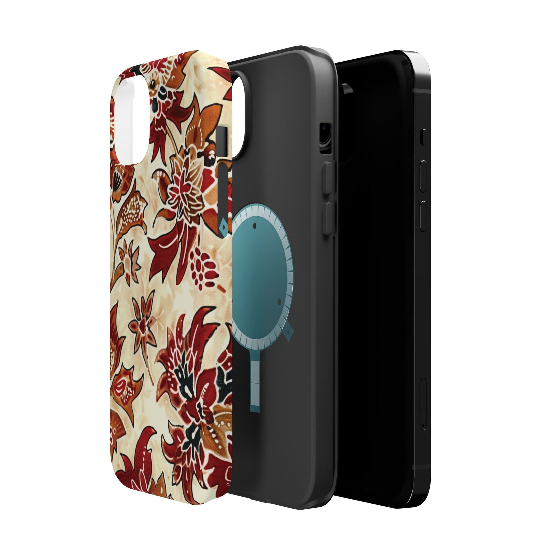 Floral Vintage Red & Cream Magnetic Impact - Resistant Phone Case - DIGITAL X