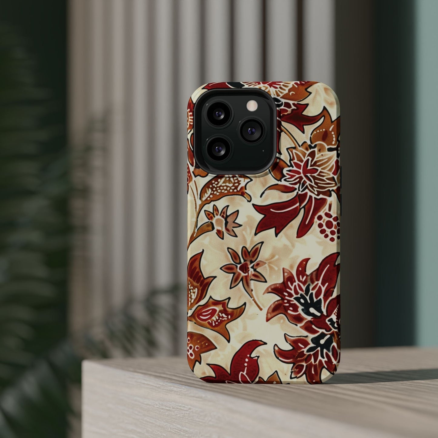 Floral Vintage Red & Cream Magnetic Impact - Resistant Phone Case - DIGITAL X