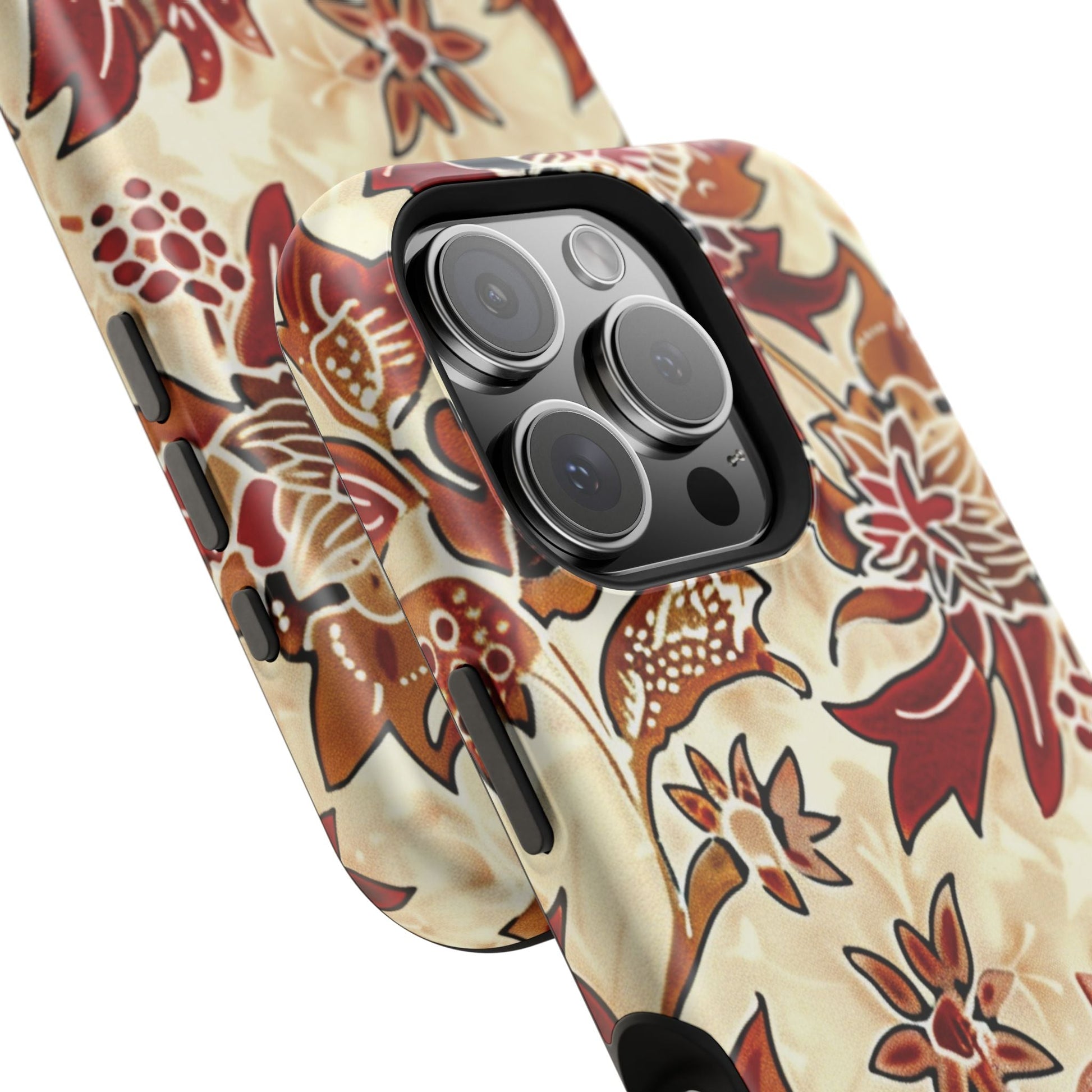 Floral Vintage Red & Cream Magnetic Impact - Resistant Phone Case - DIGITAL X