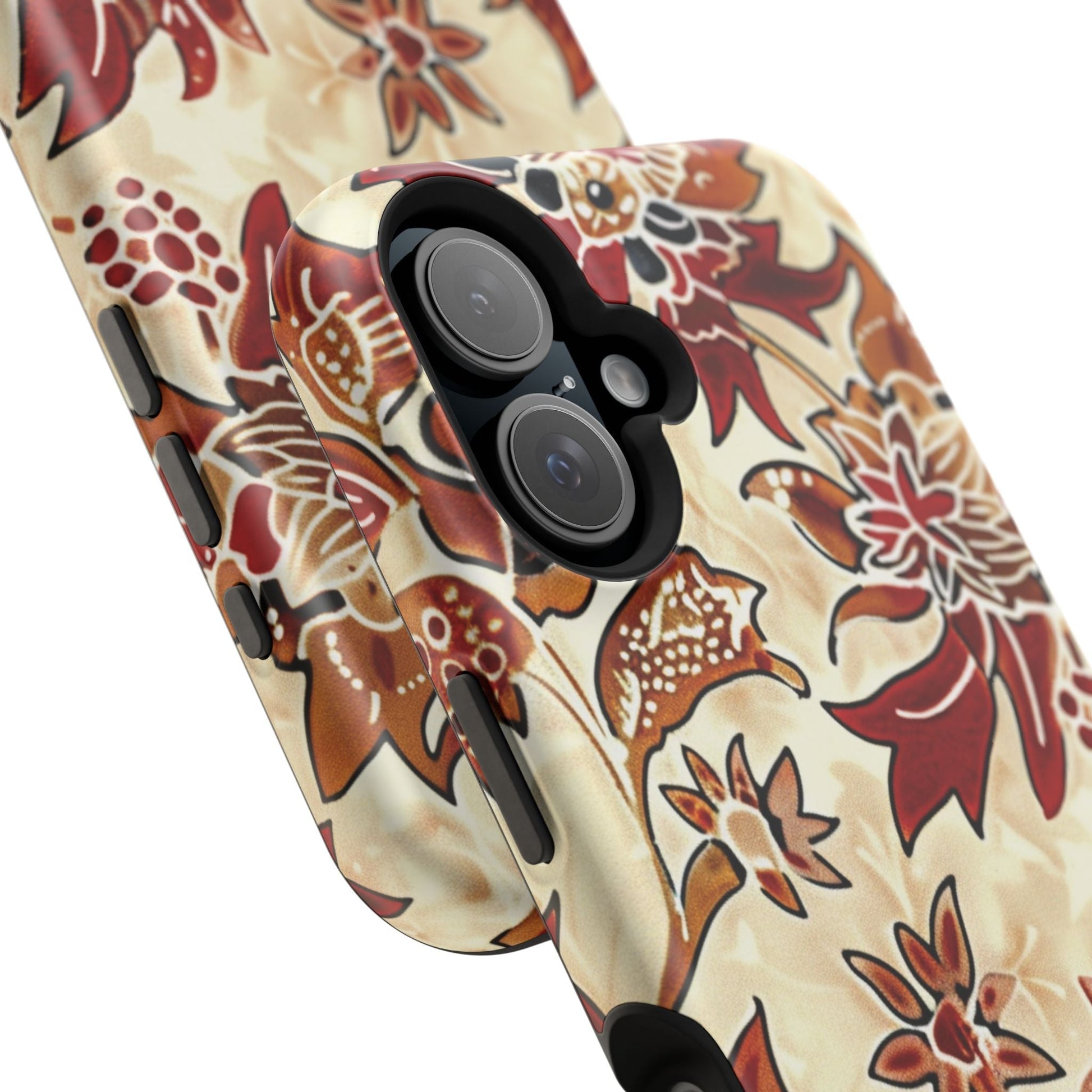Floral Vintage Red & Cream Magnetic Impact - Resistant Phone Case - DIGITAL X