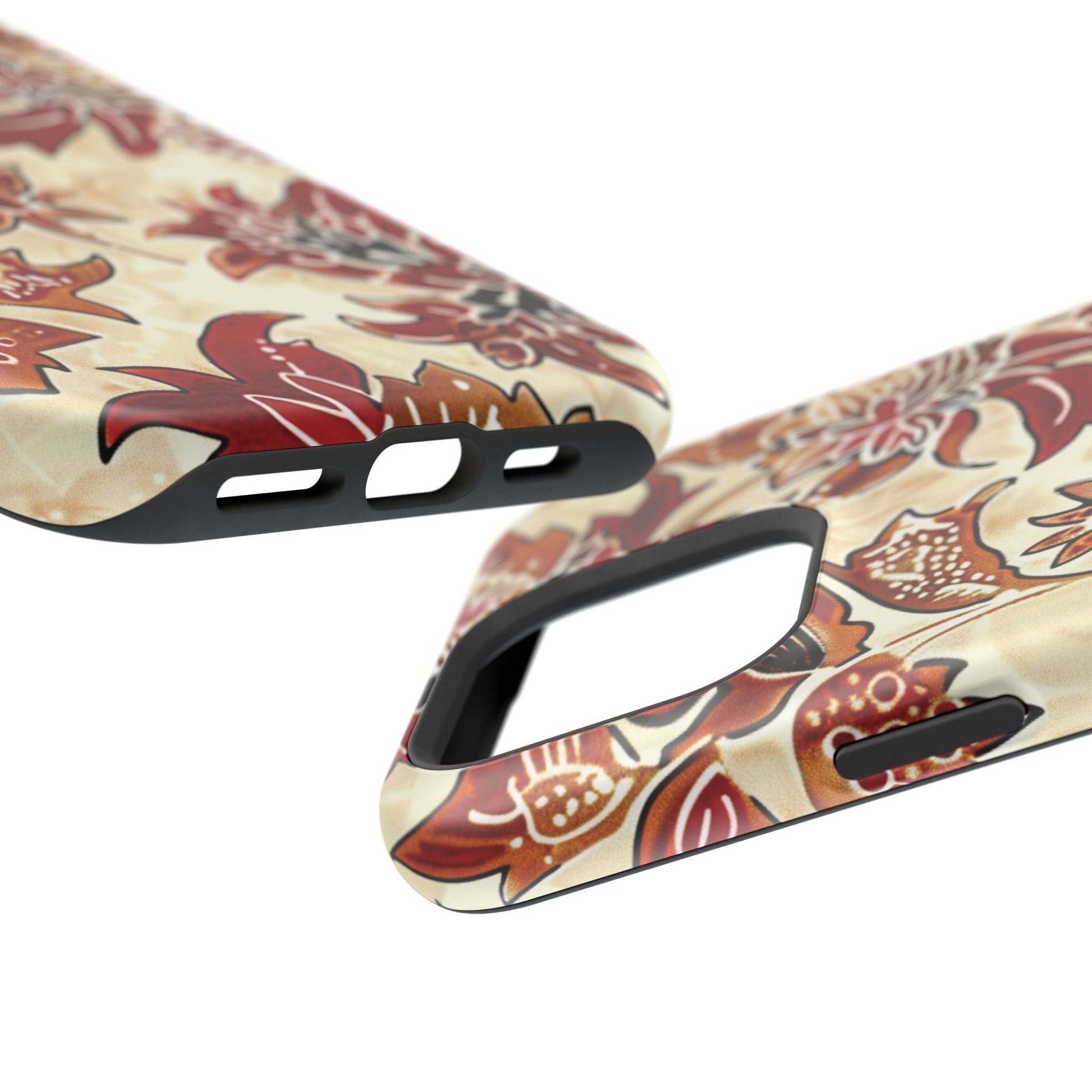 Floral Vintage Red & Cream Magnetic Impact - Resistant Phone Case - DIGITAL X