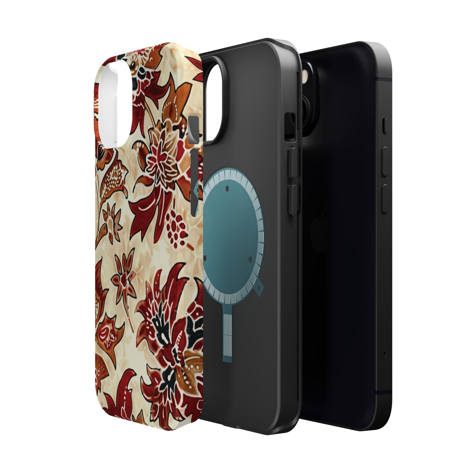 Floral Vintage Red & Cream Magnetic Impact - Resistant Phone Case - DIGITAL X