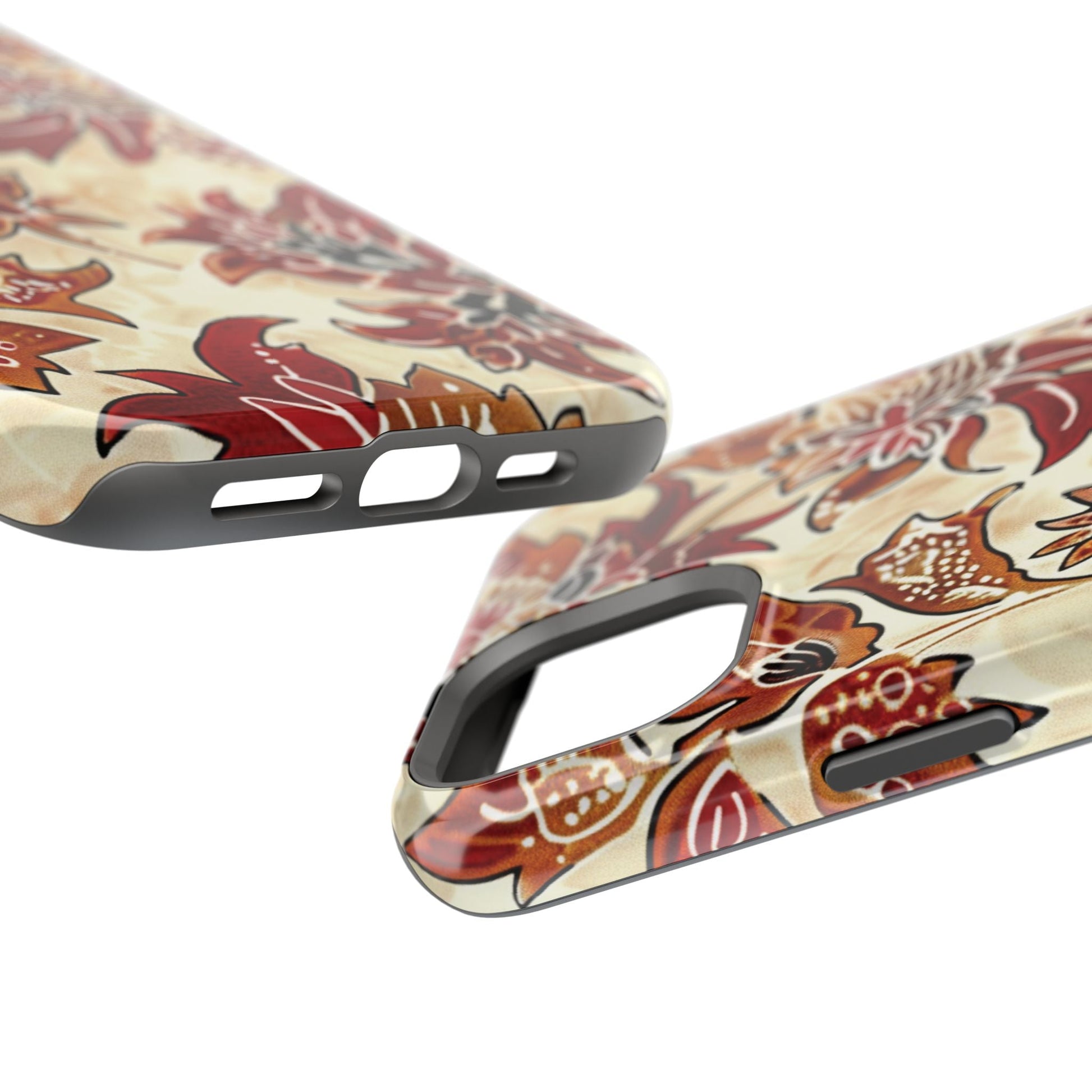 Floral Vintage Red & Cream Magnetic Impact - Resistant Phone Case - DIGITAL X
