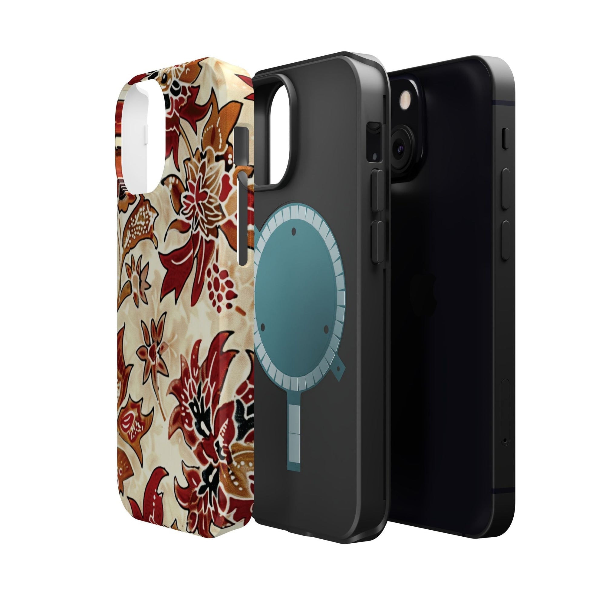 Floral Vintage Red & Cream Magnetic Impact - Resistant Phone Case - DIGITAL X