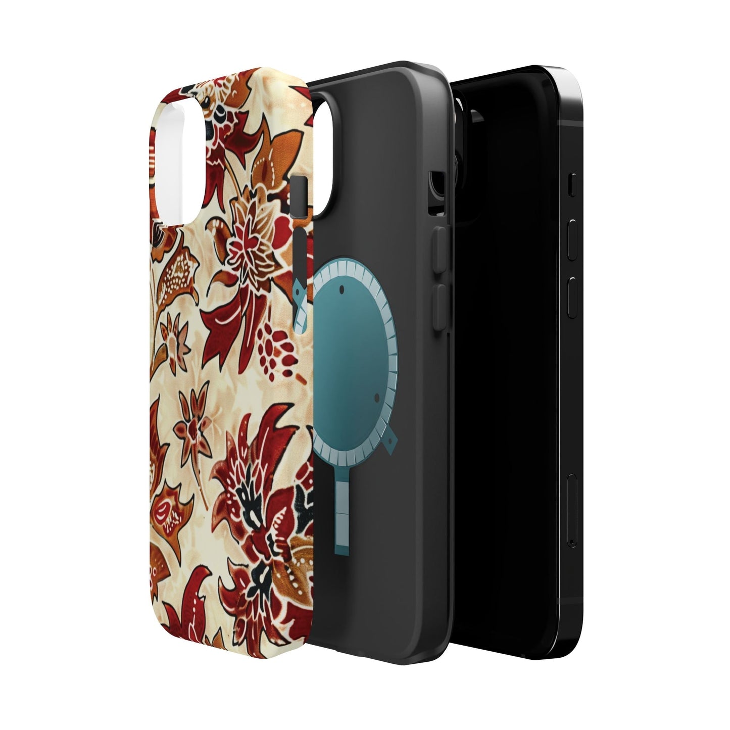 Floral Vintage Red & Cream Magnetic Impact - Resistant Phone Case - DIGITAL X