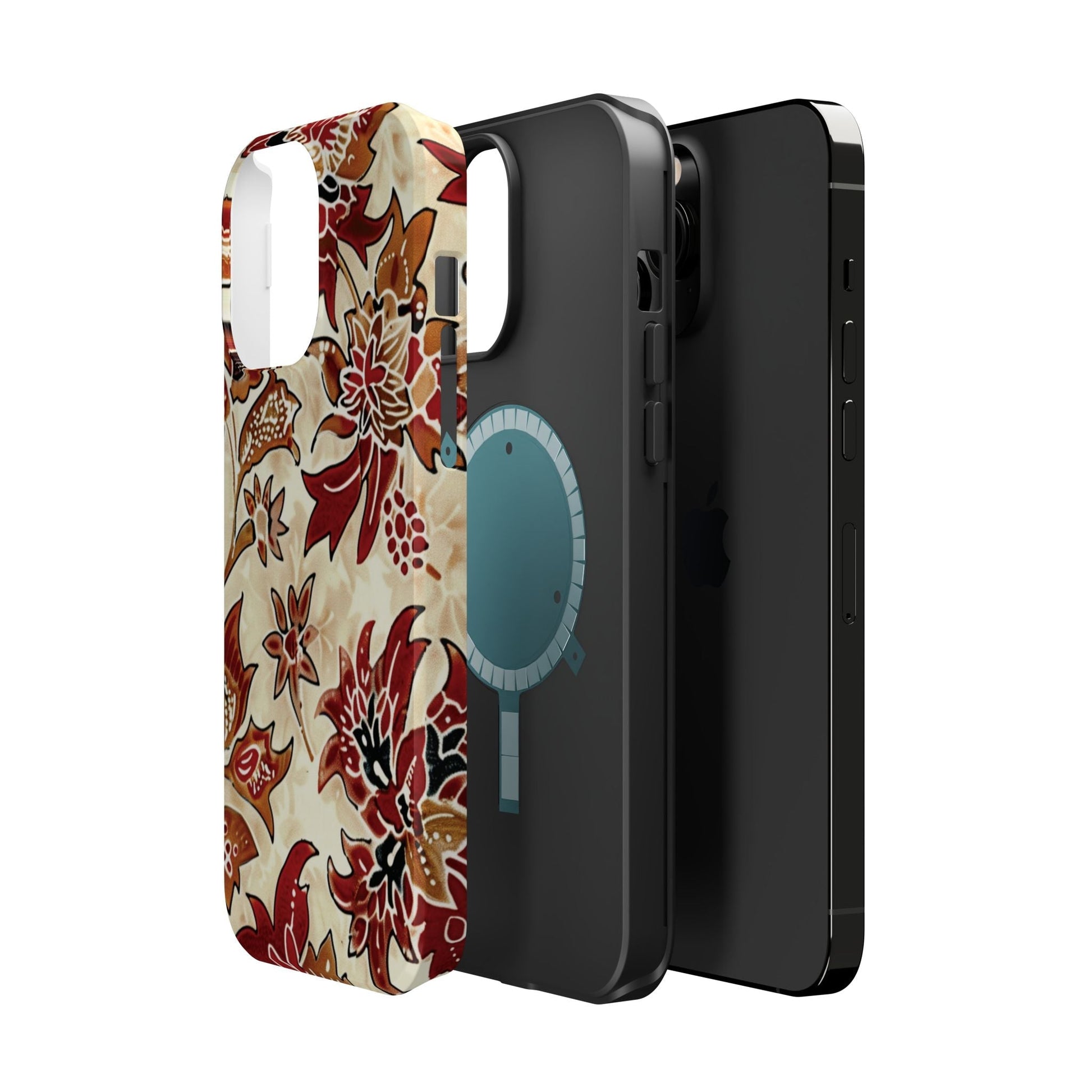 Floral Vintage Red & Cream Magnetic Impact - Resistant Phone Case - DIGITAL X