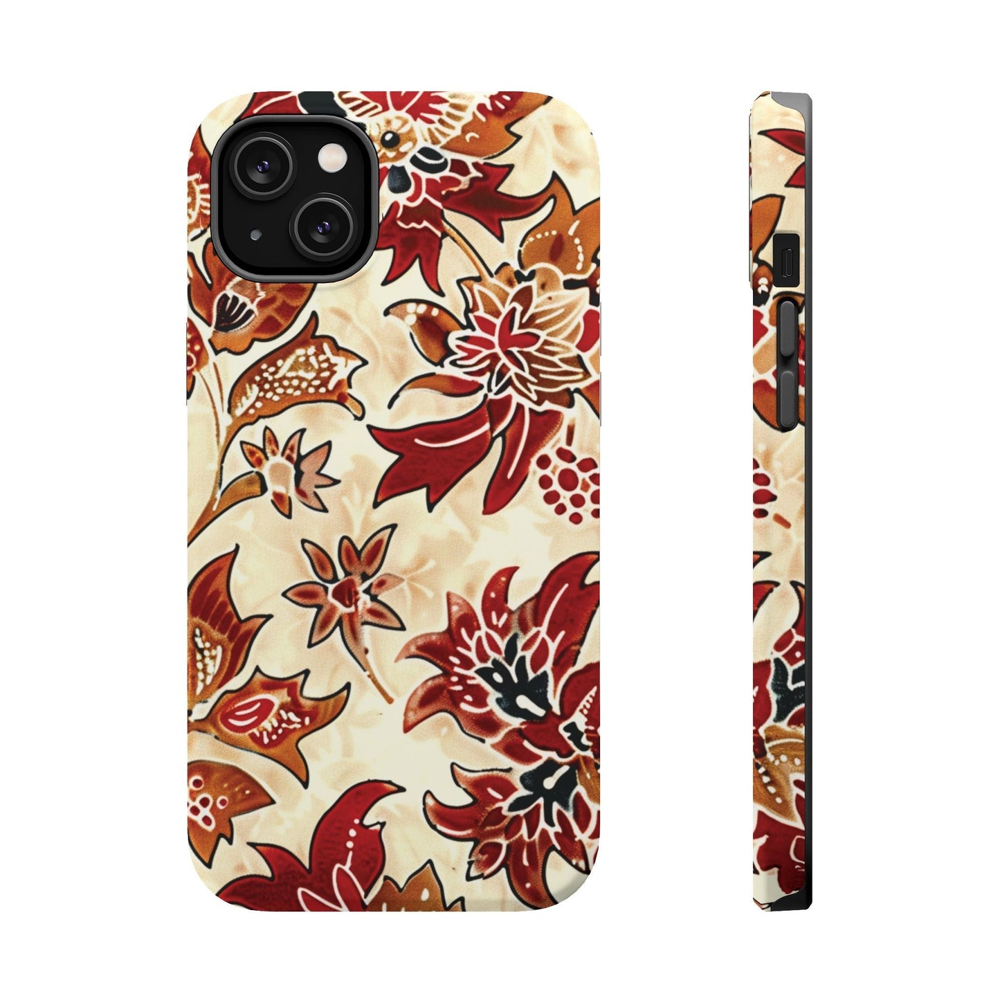 Floral Vintage Red & Cream Magnetic Impact - Resistant Phone Case - DIGITAL X