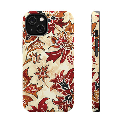 Floral Vintage Red & Cream Magnetic Impact - Resistant Phone Case - DIGITAL X