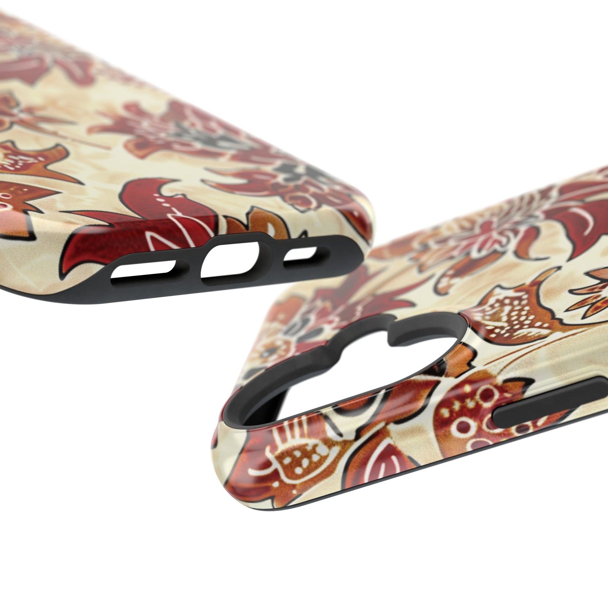 Floral Vintage Red & Cream Magnetic Impact - Resistant Phone Case - DIGITAL X