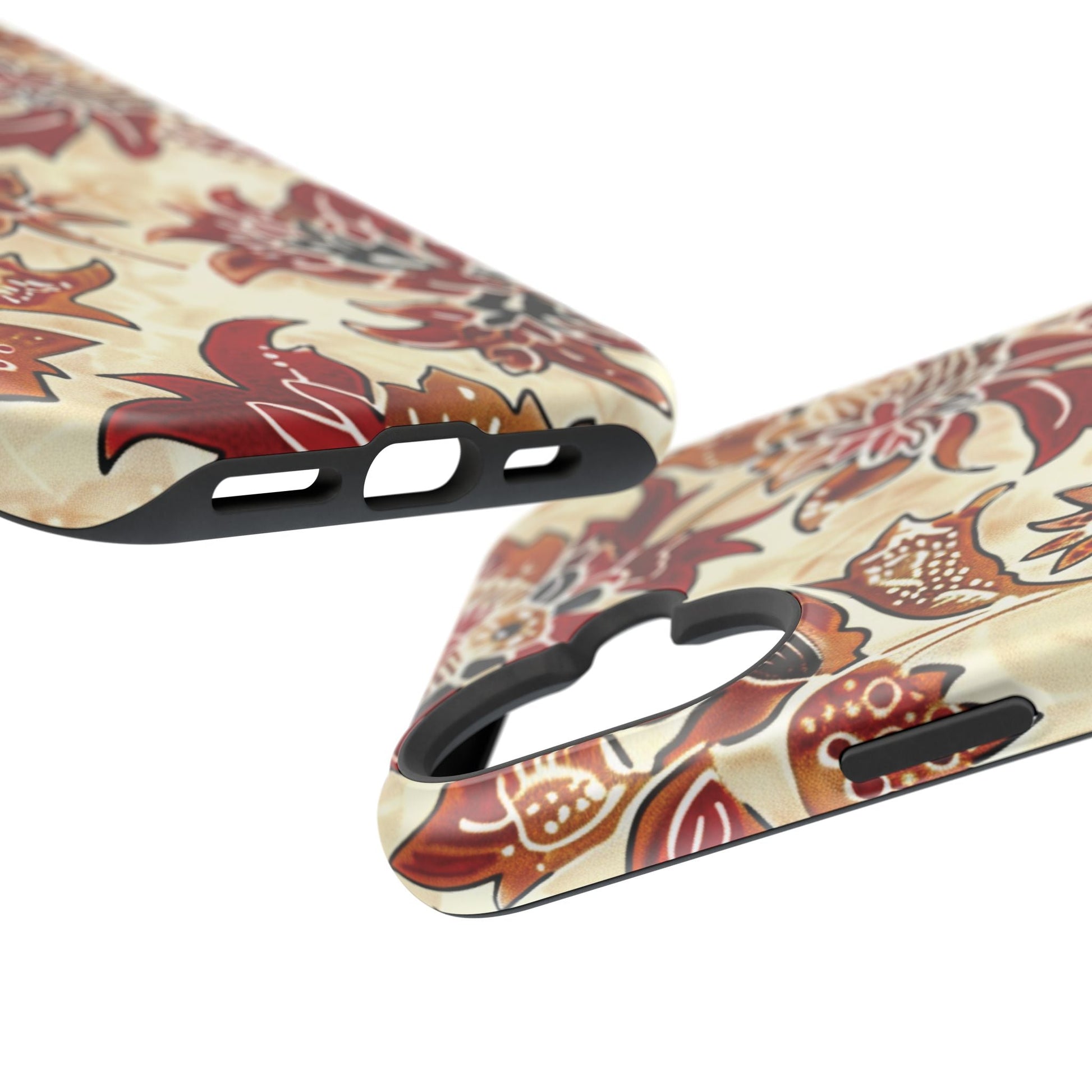 Floral Vintage Red & Cream Magnetic Impact - Resistant Phone Case - DIGITAL X