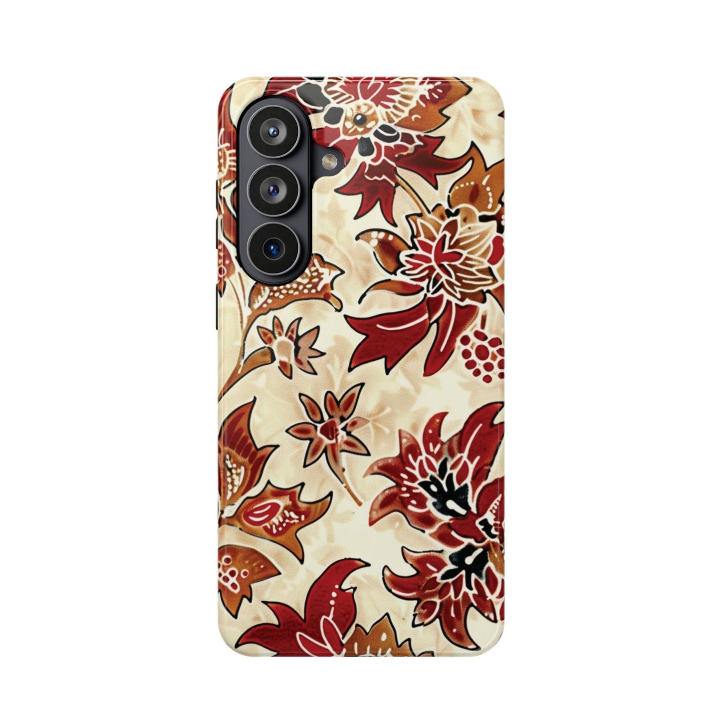 Floral Vintage Red & Cream Magnetic Impact - Resistant Phone Case - DIGITAL X