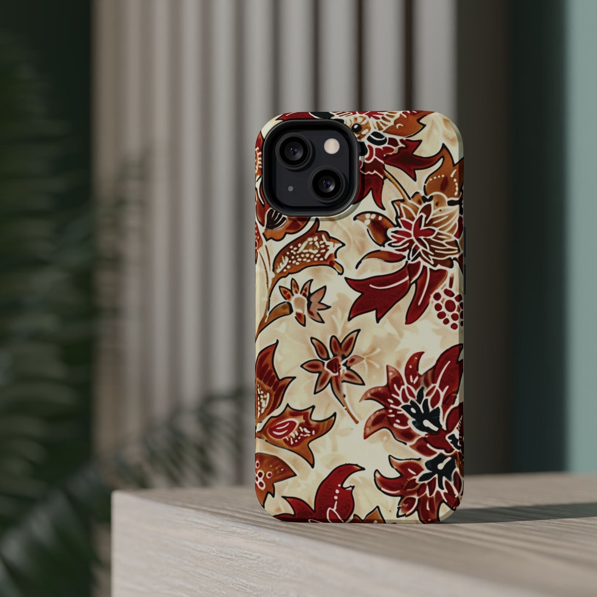 Floral Vintage Red & Cream Magnetic Impact - Resistant Phone Case - DIGITAL X