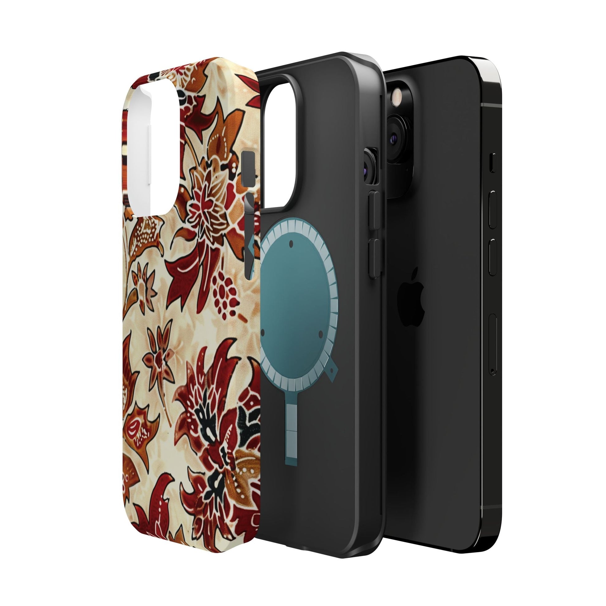 Floral Vintage Red & Cream Magnetic Impact - Resistant Phone Case - DIGITAL X
