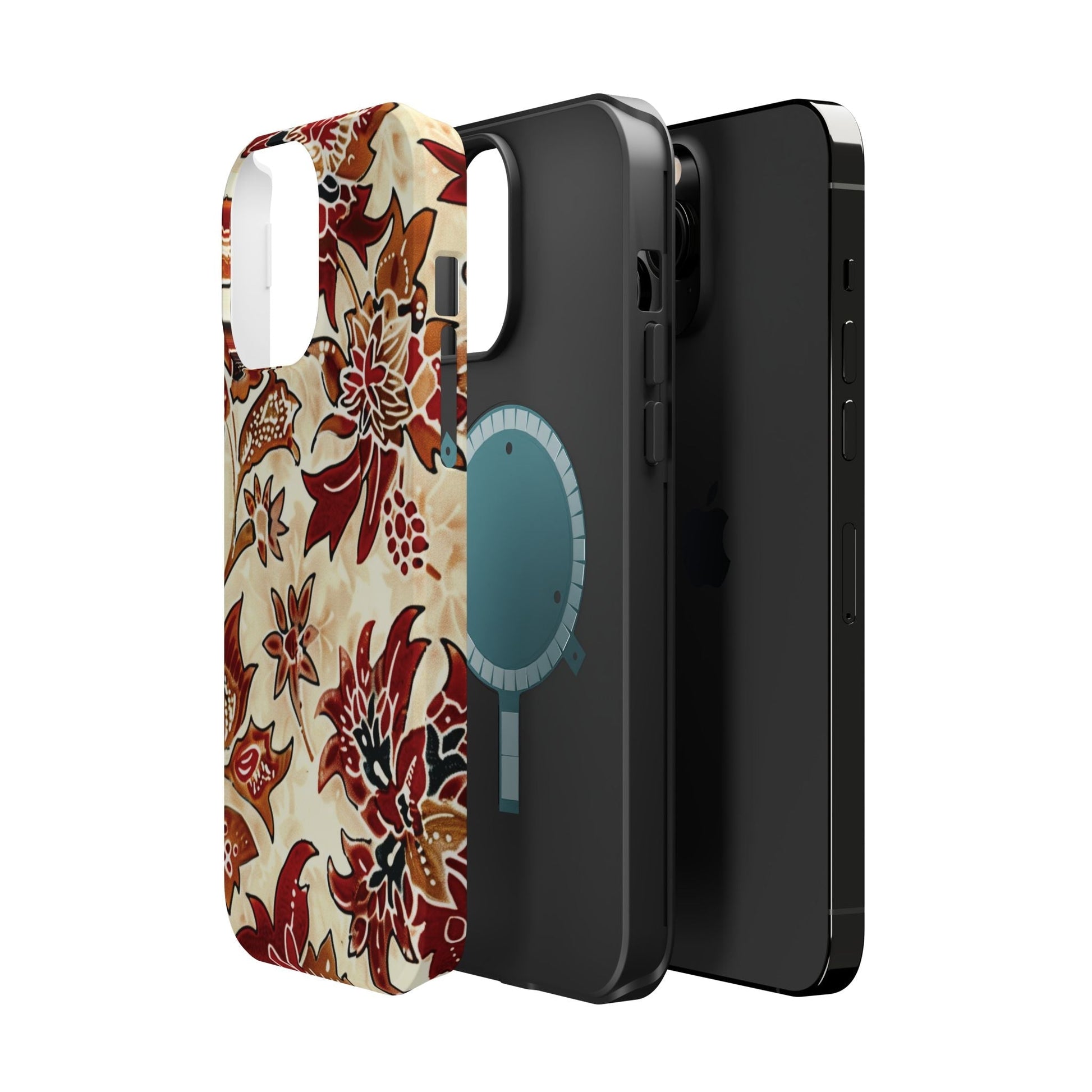 Floral Vintage Red & Cream Magnetic Impact - Resistant Phone Case - DIGITAL X