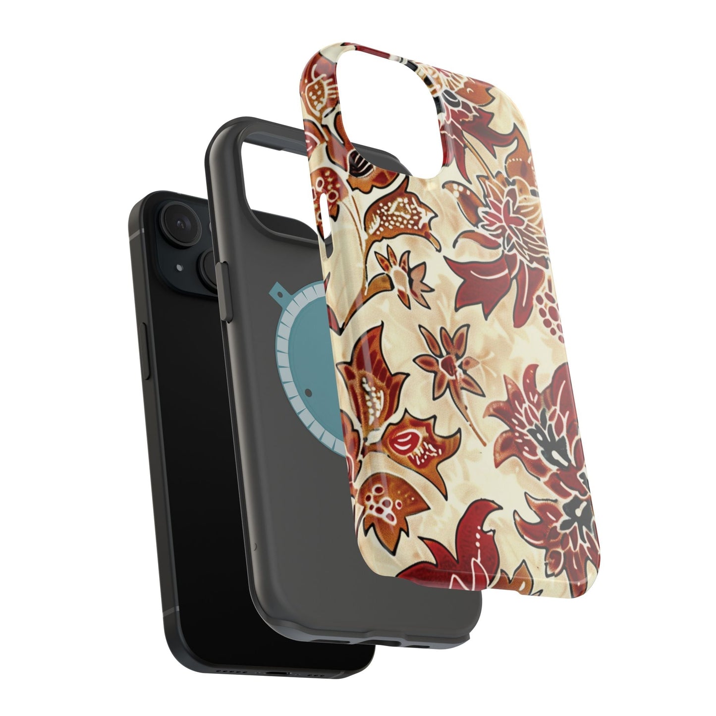 Floral Vintage Red & Cream Magnetic Impact - Resistant Phone Case - DIGITAL X
