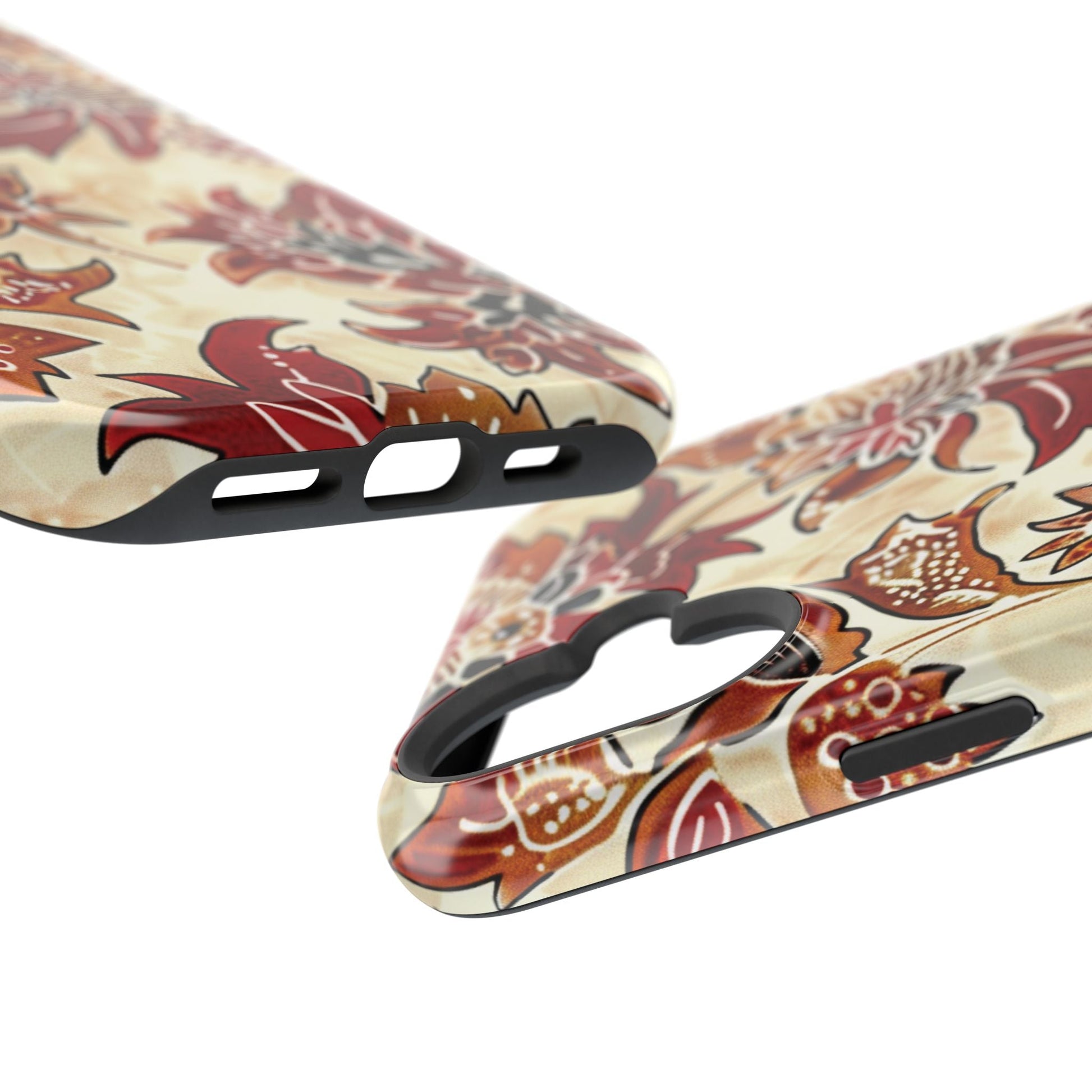 Floral Vintage Red & Cream Magnetic Impact - Resistant Phone Case - DIGITAL X
