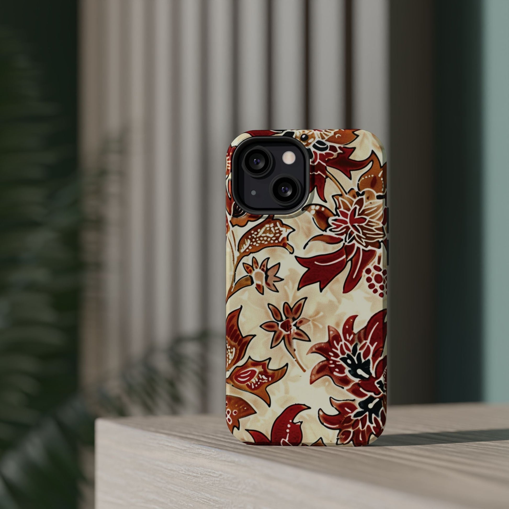 Floral Vintage Red & Cream Magnetic Impact - Resistant Phone Case - DIGITAL X