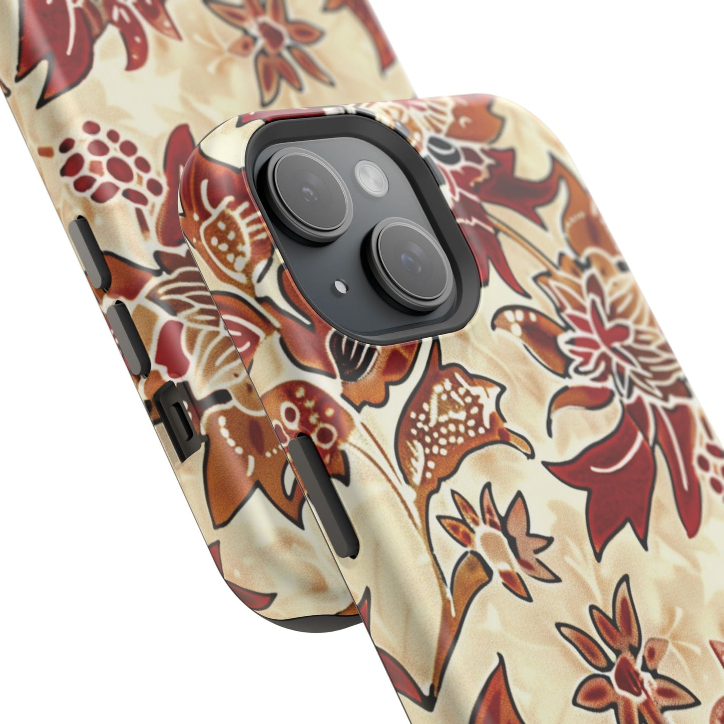 Floral Vintage Red & Cream Magnetic Impact - Resistant Phone Case - DIGITAL X