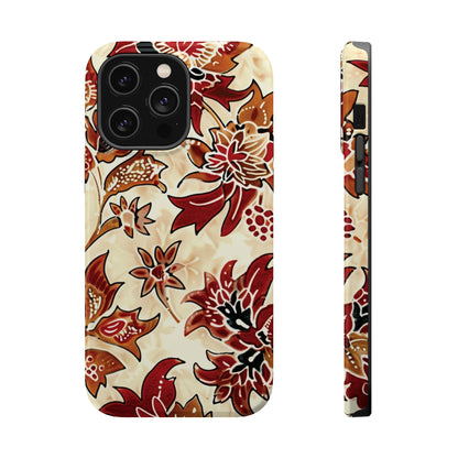 Floral Vintage Red & Cream Magnetic Impact - Resistant Phone Case - DIGITAL X
