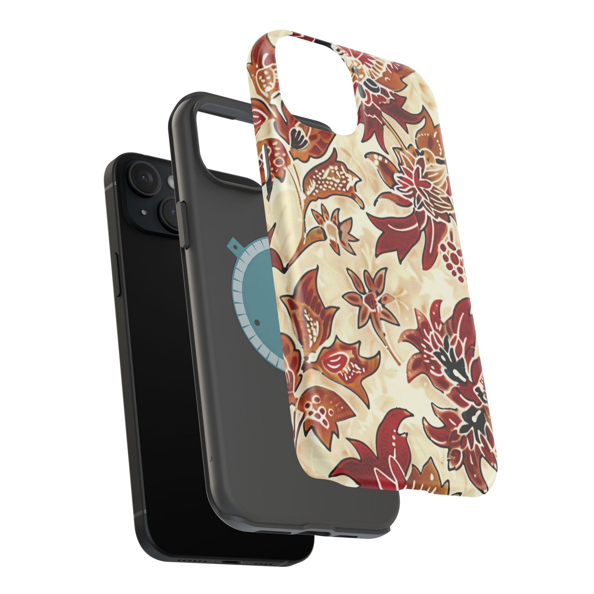 Floral Vintage Red & Cream Magnetic Impact - Resistant Phone Case - DIGITAL X
