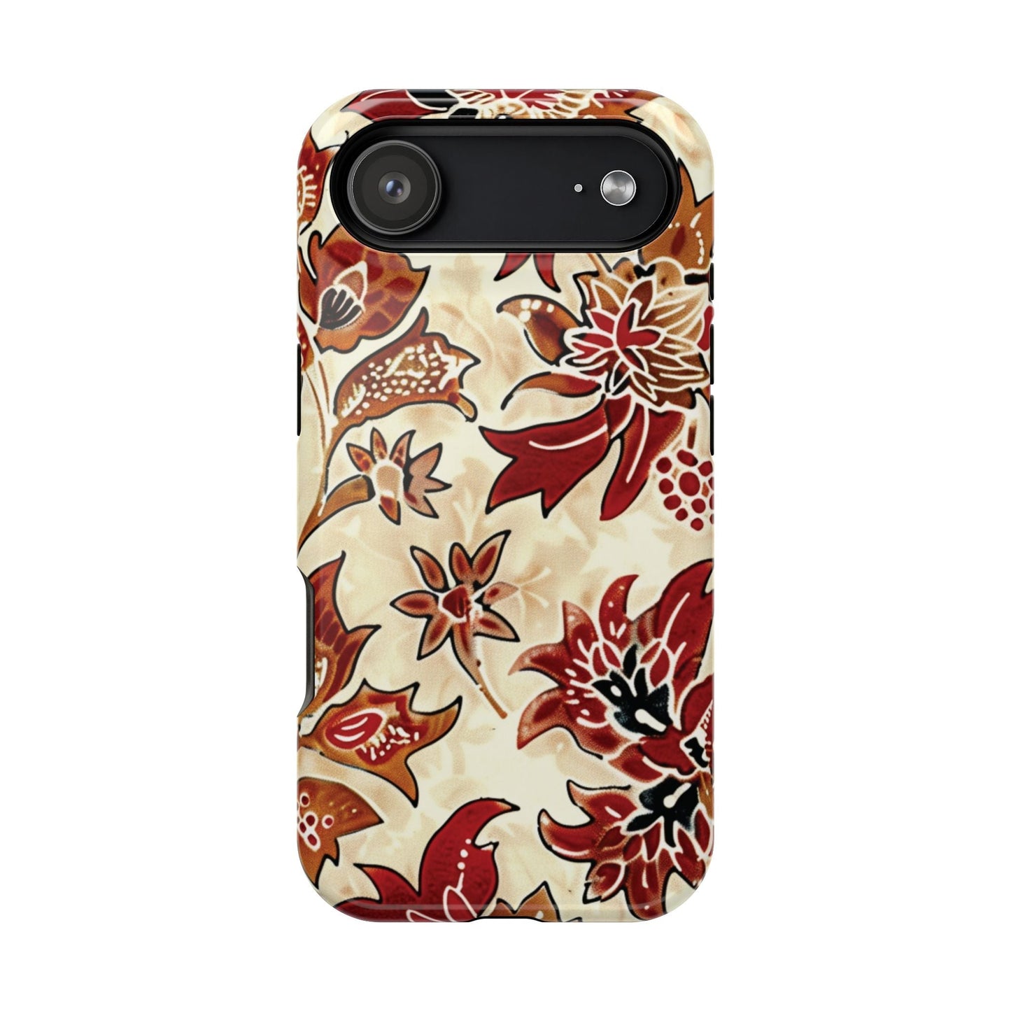 Floral Vintage Red & Cream Magnetic Impact - Resistant Phone Case - DIGITAL X
