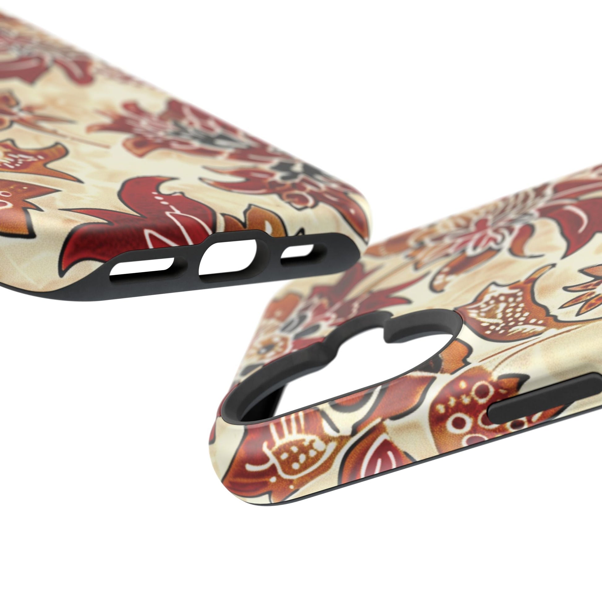 Floral Vintage Red & Cream Magnetic Impact - Resistant Phone Case - DIGITAL X