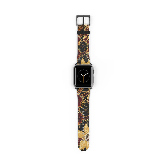 Floral Vintage Watch Band — Black & Gold Floral Apple Watch Strap - DIGITAL X