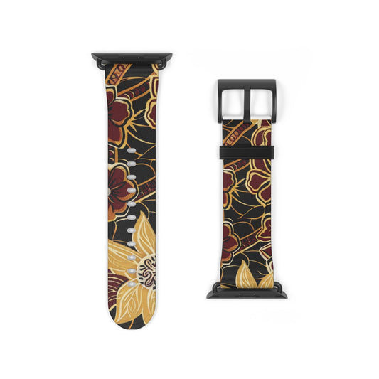 Floral Vintage Watch Band — Black & Gold Floral Apple Watch Strap - DIGITAL X