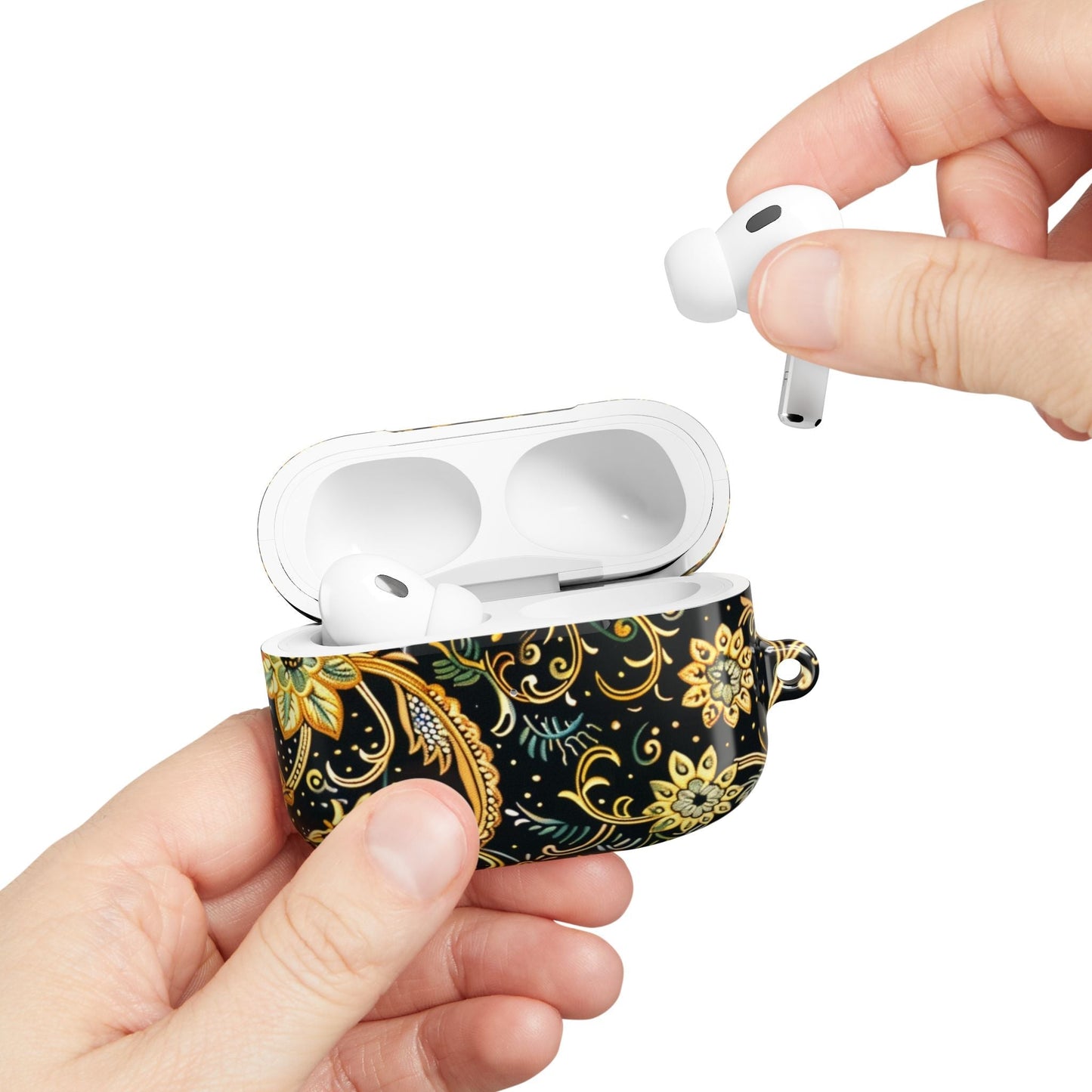 Gold Floral Paisley AirPod Case — Elegant Protective Charging Case - DIGITAL X