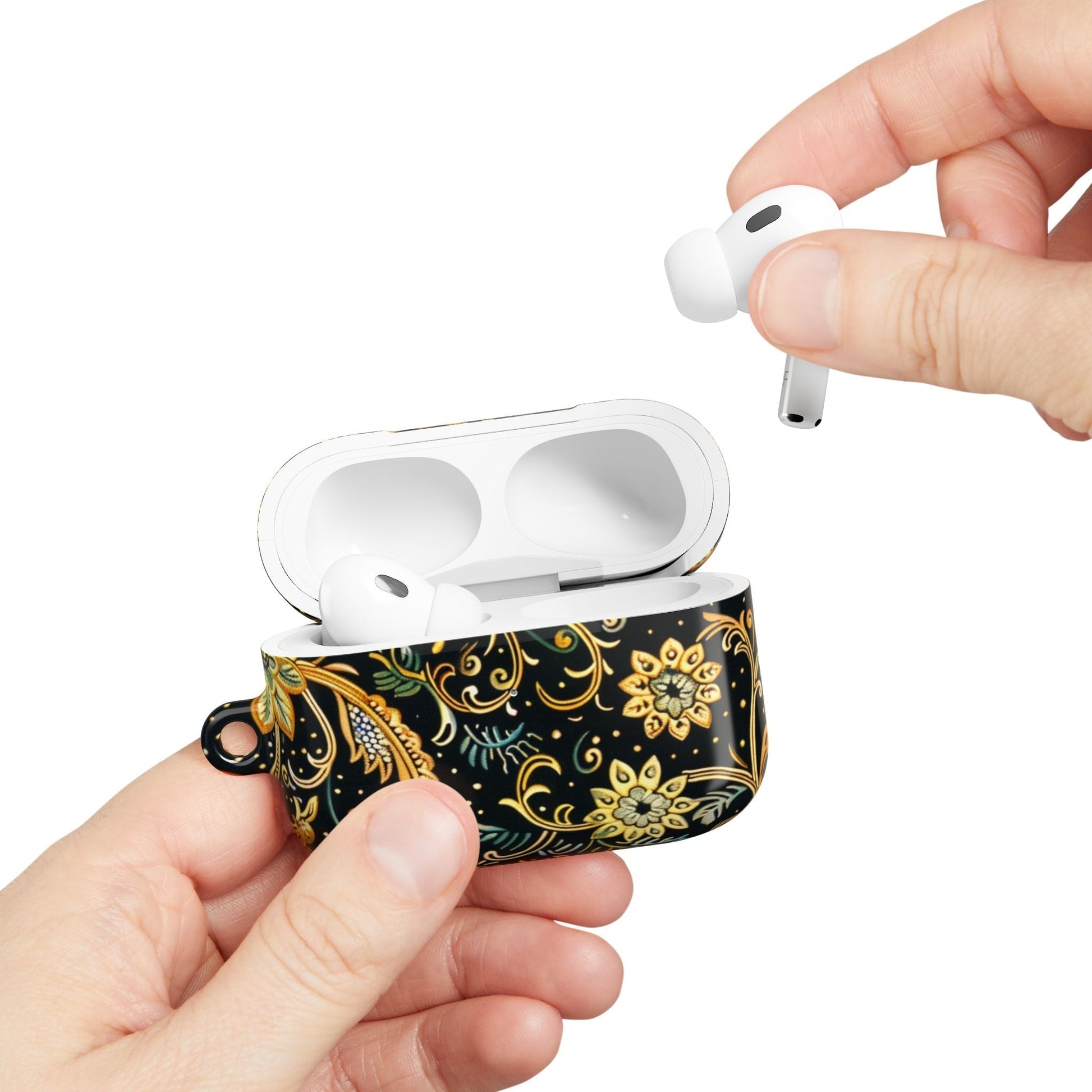 Gold Floral Paisley AirPod Case — Elegant Protective Charging Case - DIGITAL X