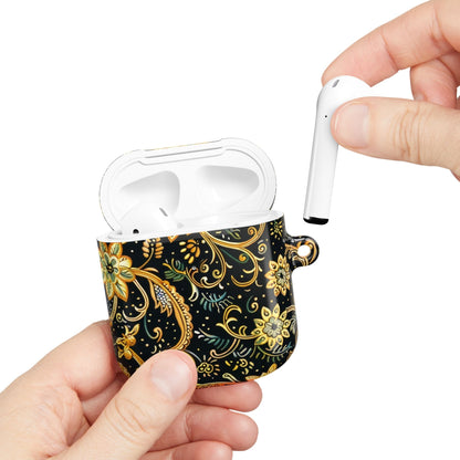 Gold Floral Paisley AirPod Case — Elegant Protective Charging Case - DIGITAL X
