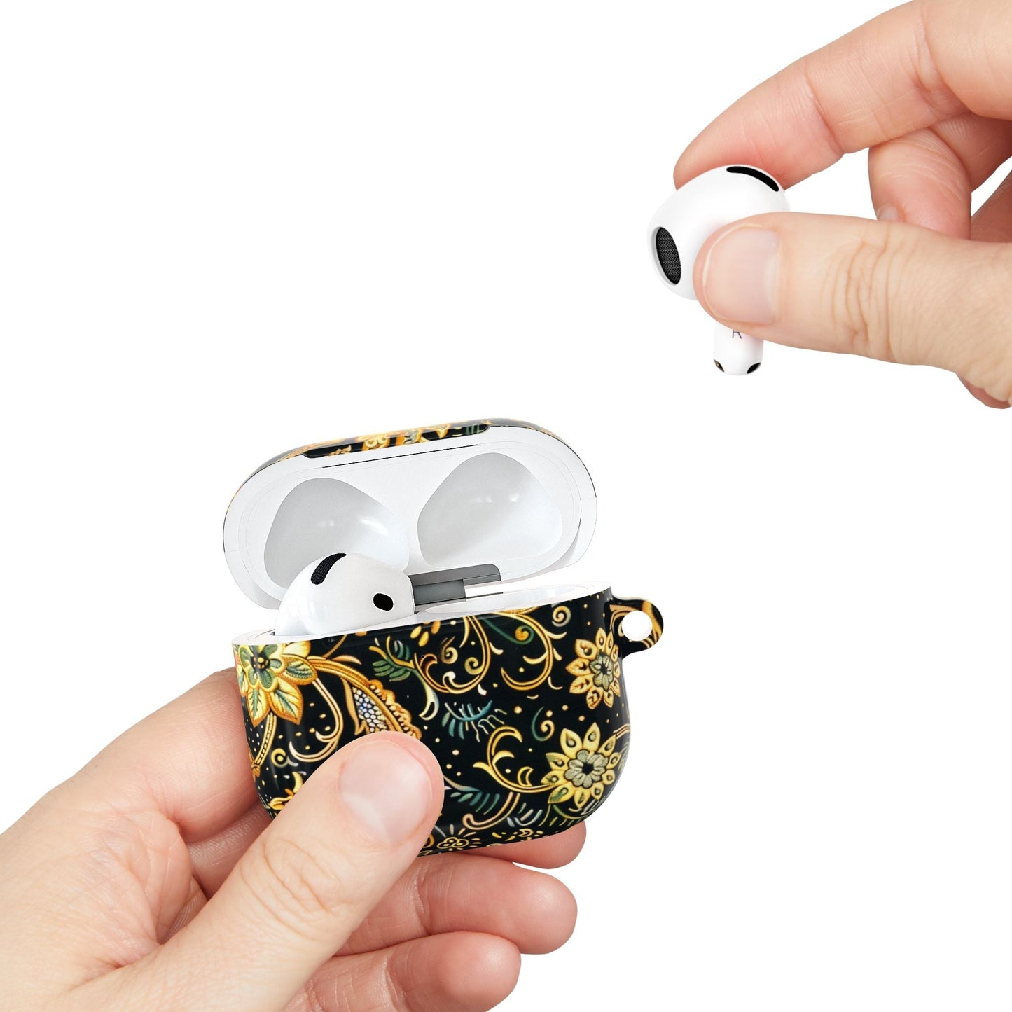 Gold Floral Paisley AirPod Case — Elegant Protective Charging Case - DIGITAL X