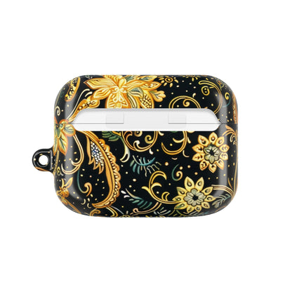 Gold Floral Paisley AirPod Case — Elegant Protective Charging Case - DIGITAL X