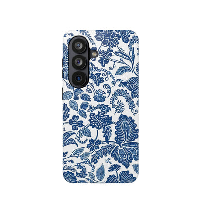 Magnetic Impact - Resistant Case — Blue Floral Toile Phone Cover - DIGITAL X