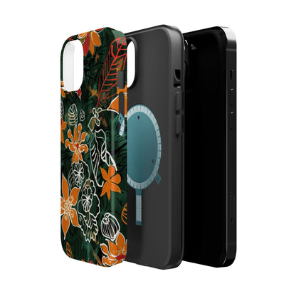 Magnetic Impact - Resistant Phone Case — Tropical Orange Floral - DIGITAL X