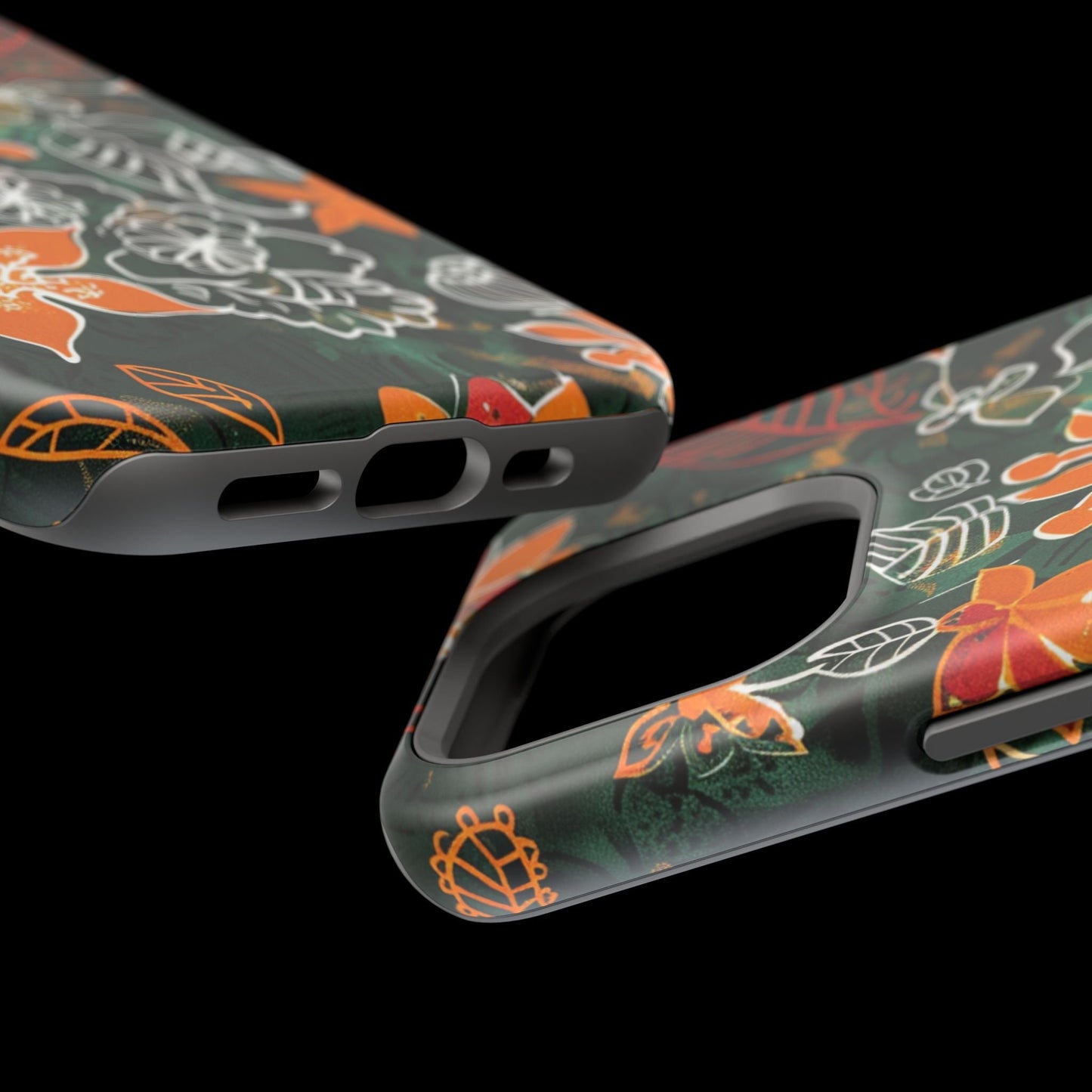 Magnetic Impact - Resistant Phone Case — Tropical Orange Floral - DIGITAL X