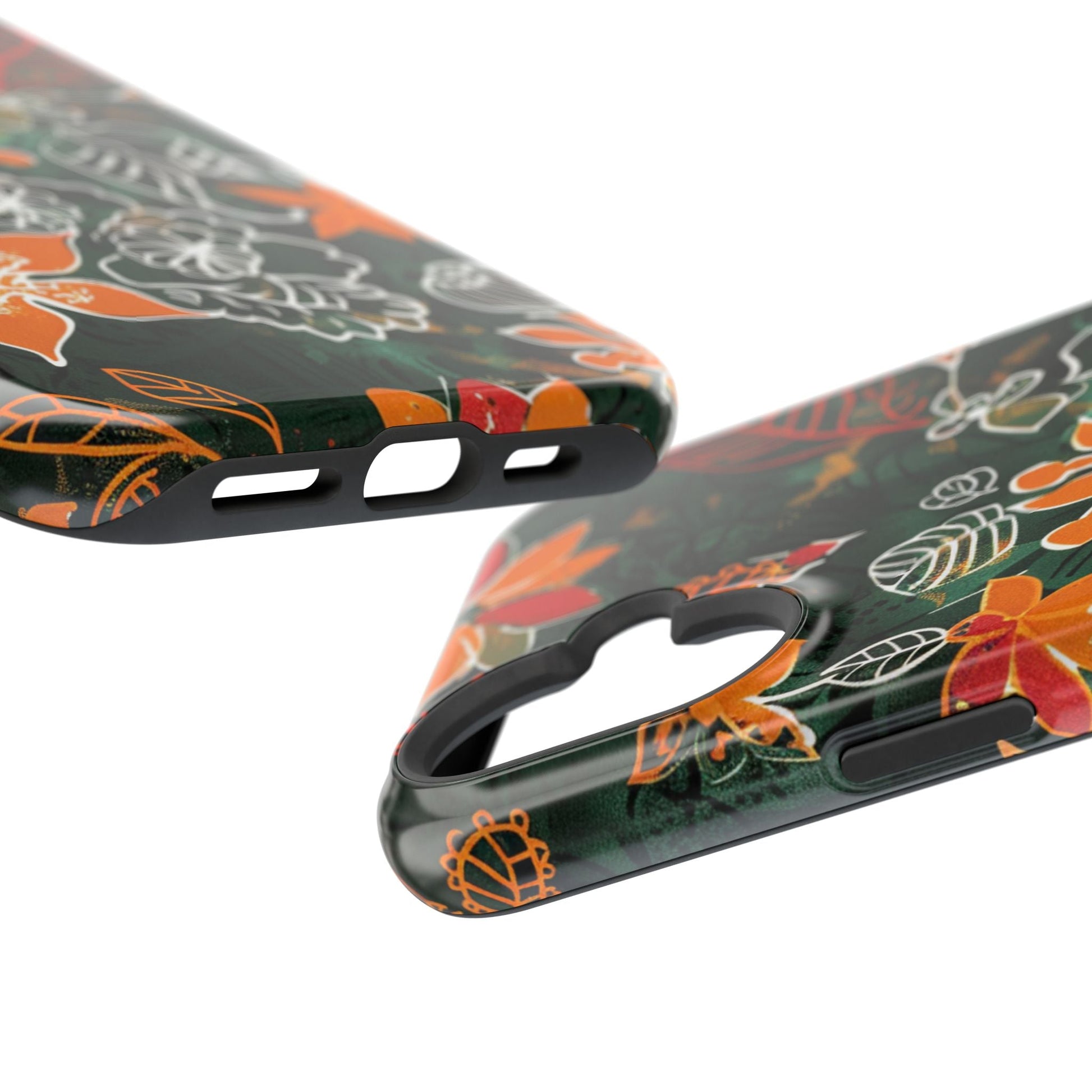 Magnetic Impact - Resistant Phone Case — Tropical Orange Floral - DIGITAL X