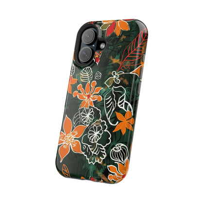 Magnetic Impact - Resistant Phone Case — Tropical Orange Floral - DIGITAL X