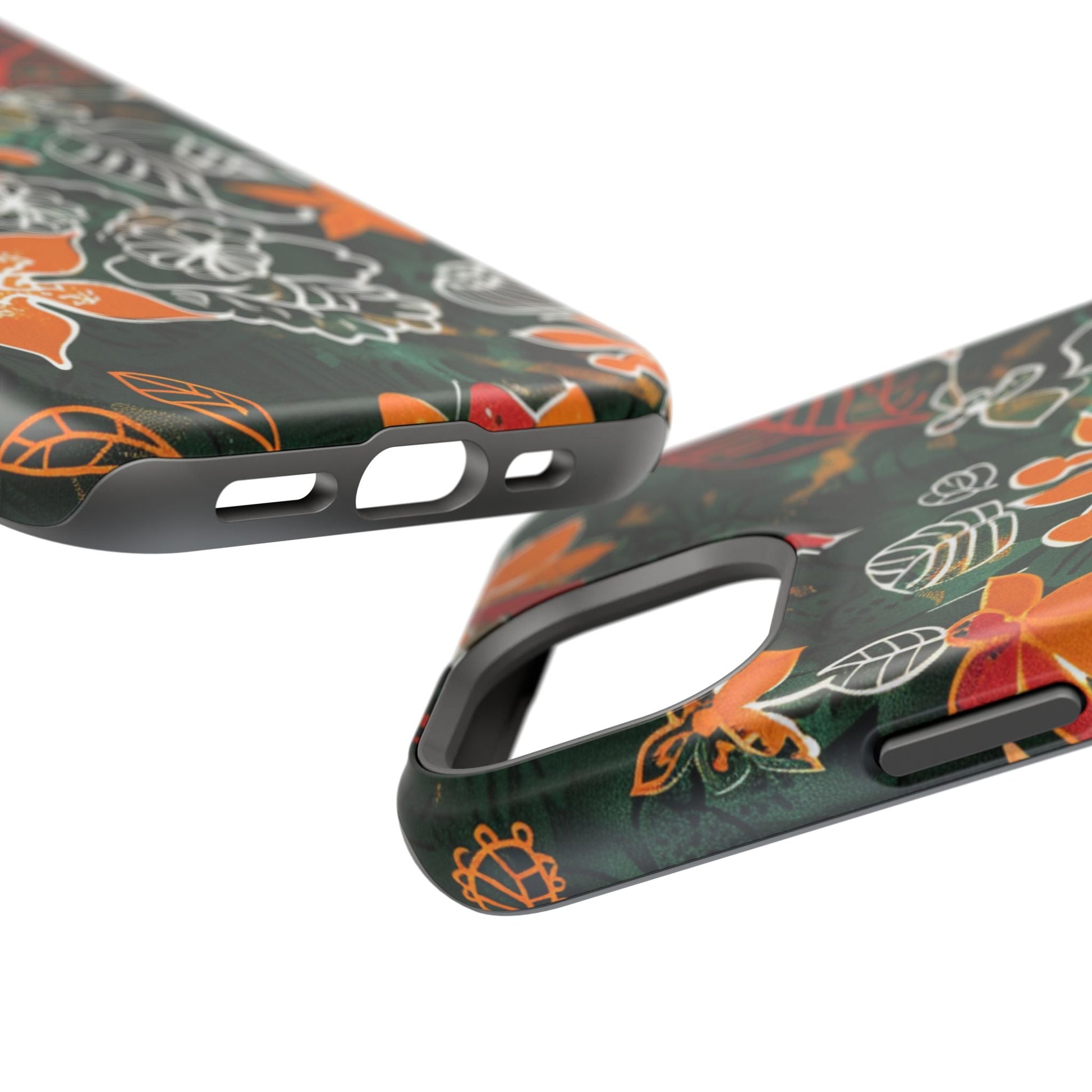 Magnetic Impact - Resistant Phone Case — Tropical Orange Floral - DIGITAL X