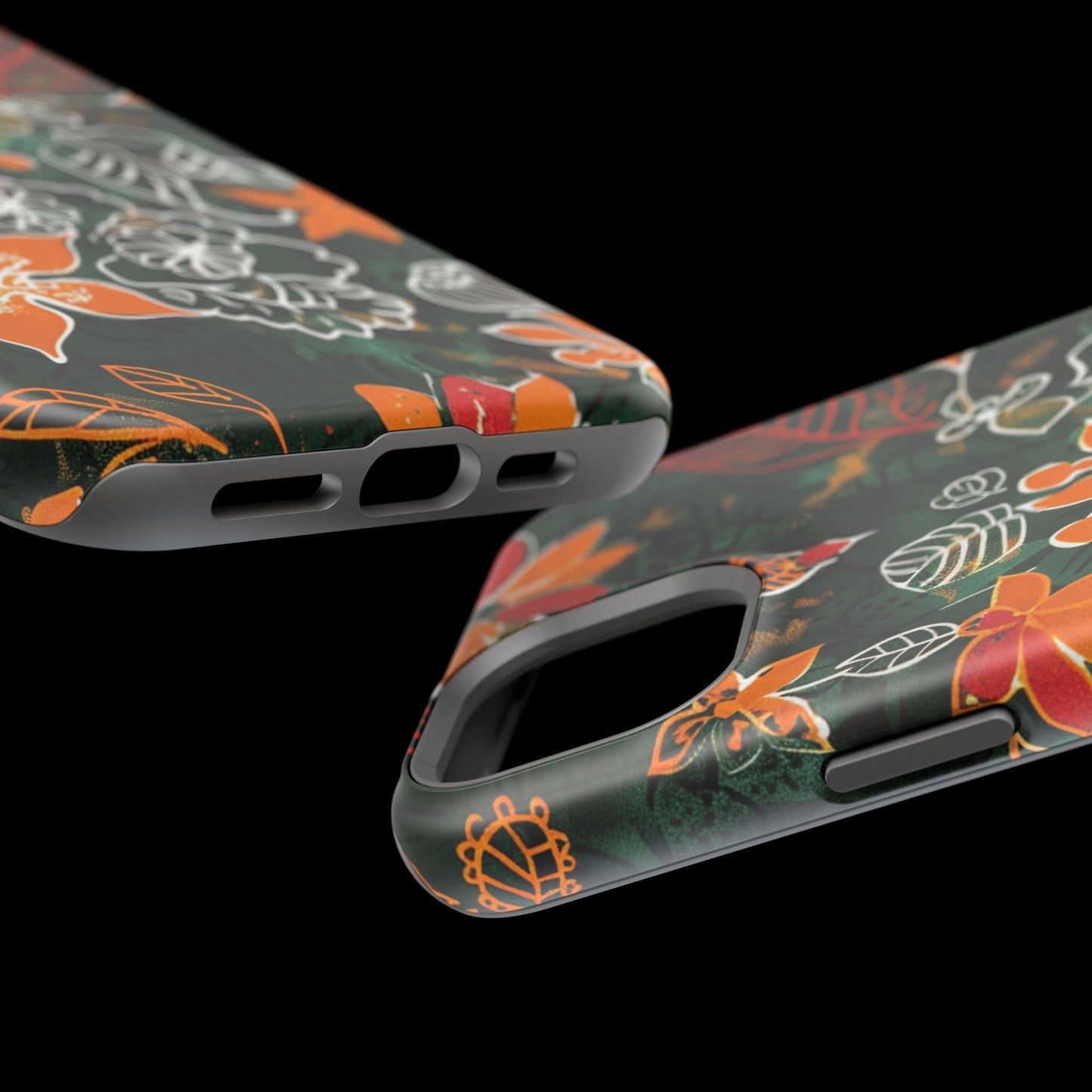 Magnetic Impact - Resistant Phone Case — Tropical Orange Floral - DIGITAL X