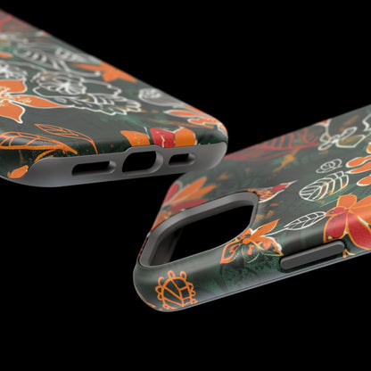 Magnetic Impact - Resistant Phone Case — Tropical Orange Floral - DIGITAL X