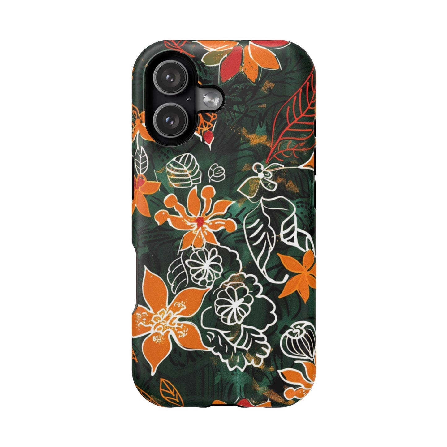 Magnetic Impact - Resistant Phone Case — Tropical Orange Floral - DIGITAL X