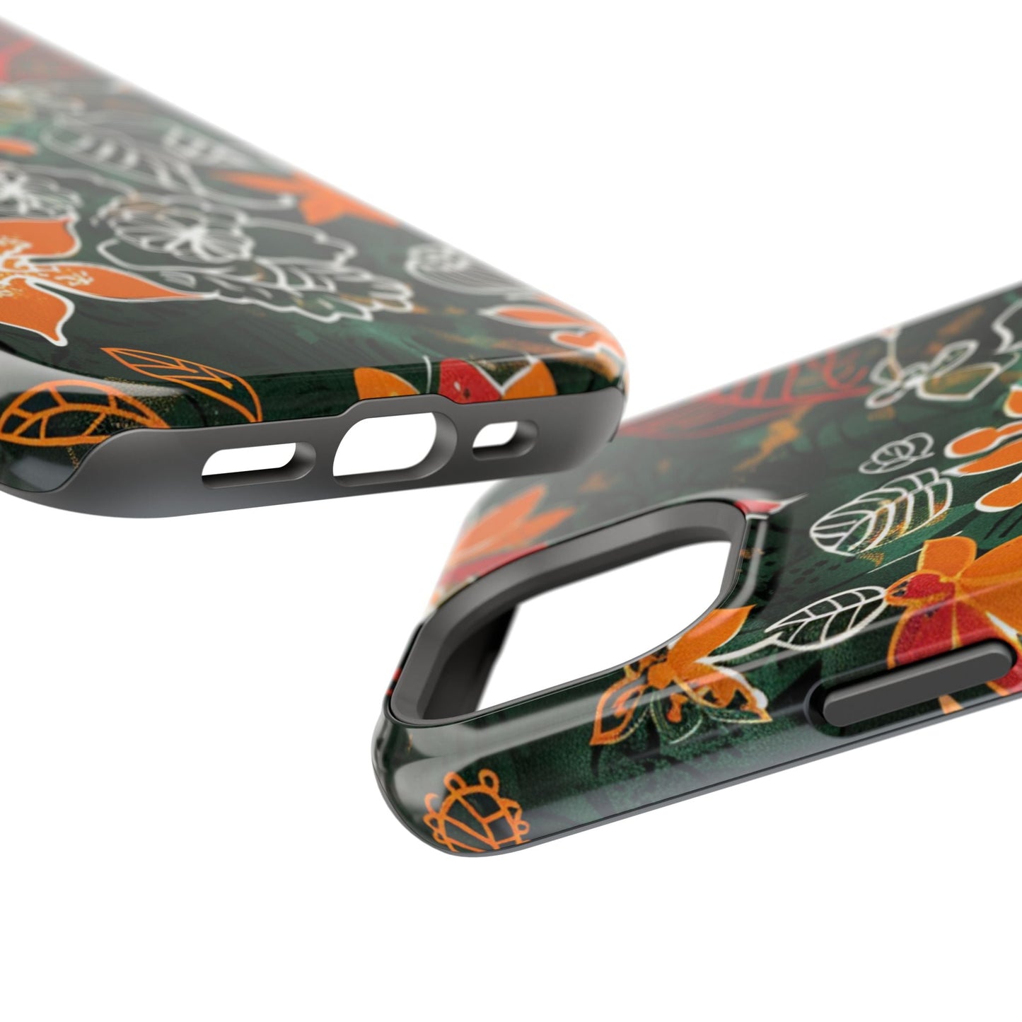 Magnetic Impact - Resistant Phone Case — Tropical Orange Floral - DIGITAL X