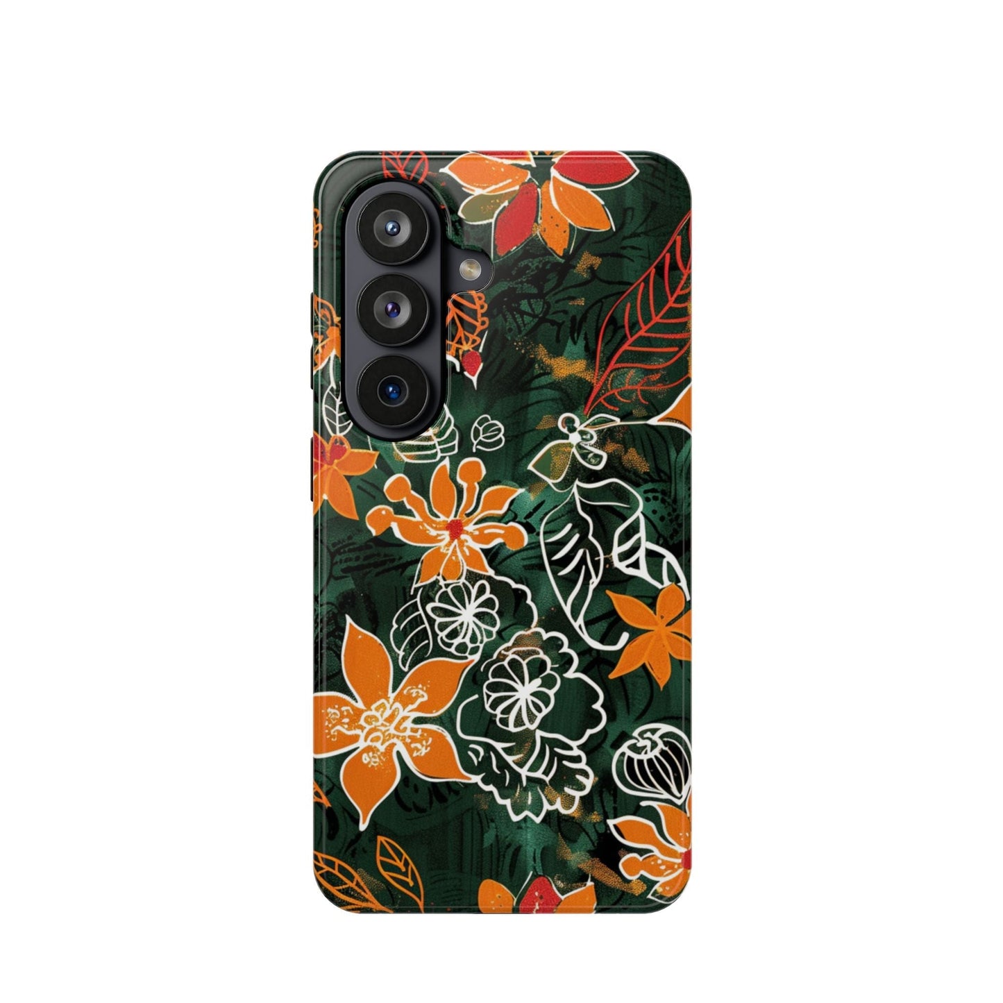 Magnetic Impact - Resistant Phone Case — Tropical Orange Floral - DIGITAL X