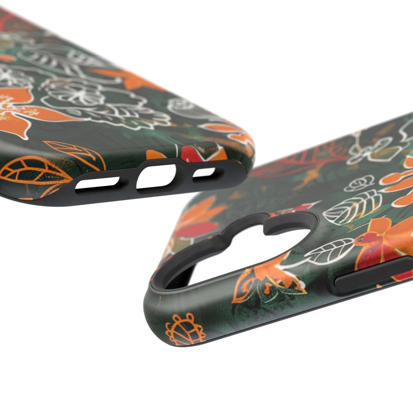 Magnetic Impact - Resistant Phone Case — Tropical Orange Floral - DIGITAL X