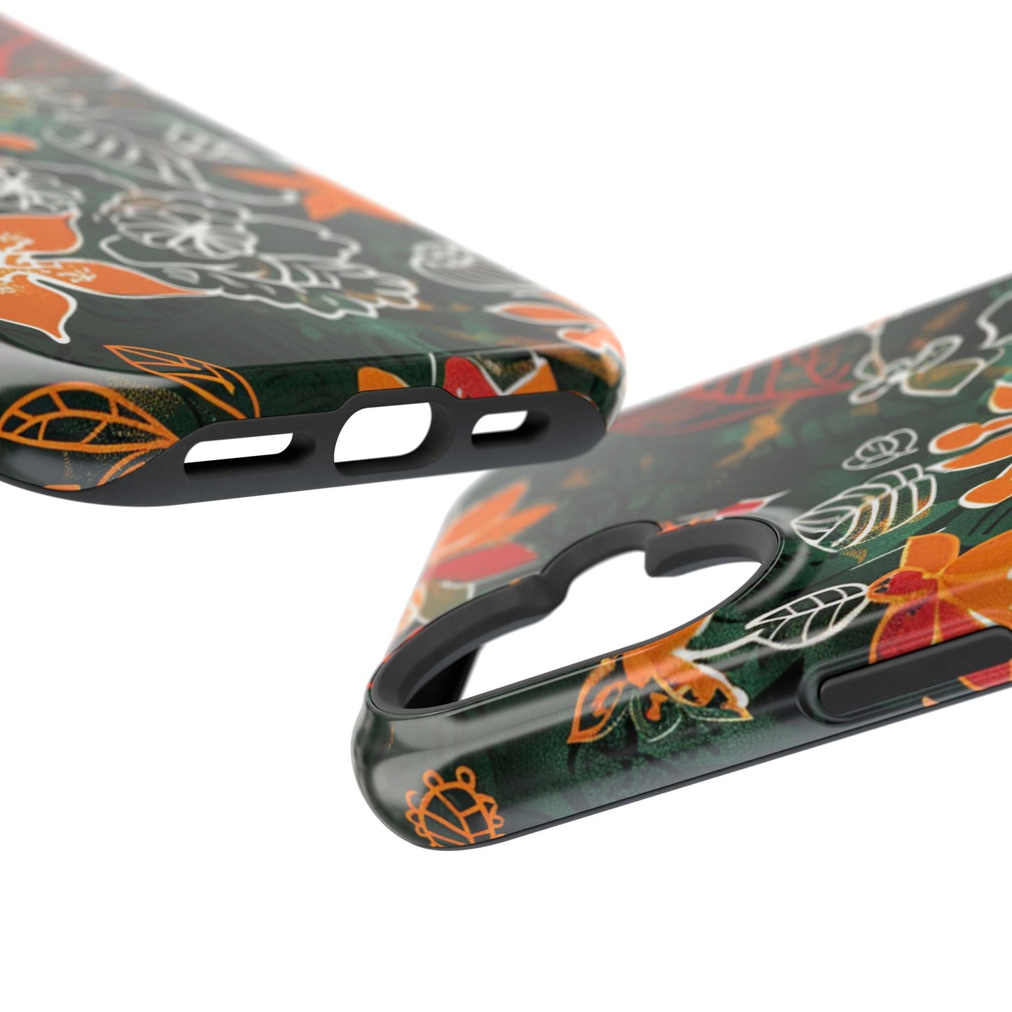 Magnetic Impact - Resistant Phone Case — Tropical Orange Floral - DIGITAL X