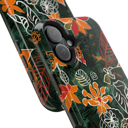 Magnetic Impact - Resistant Phone Case — Tropical Orange Floral - DIGITAL X