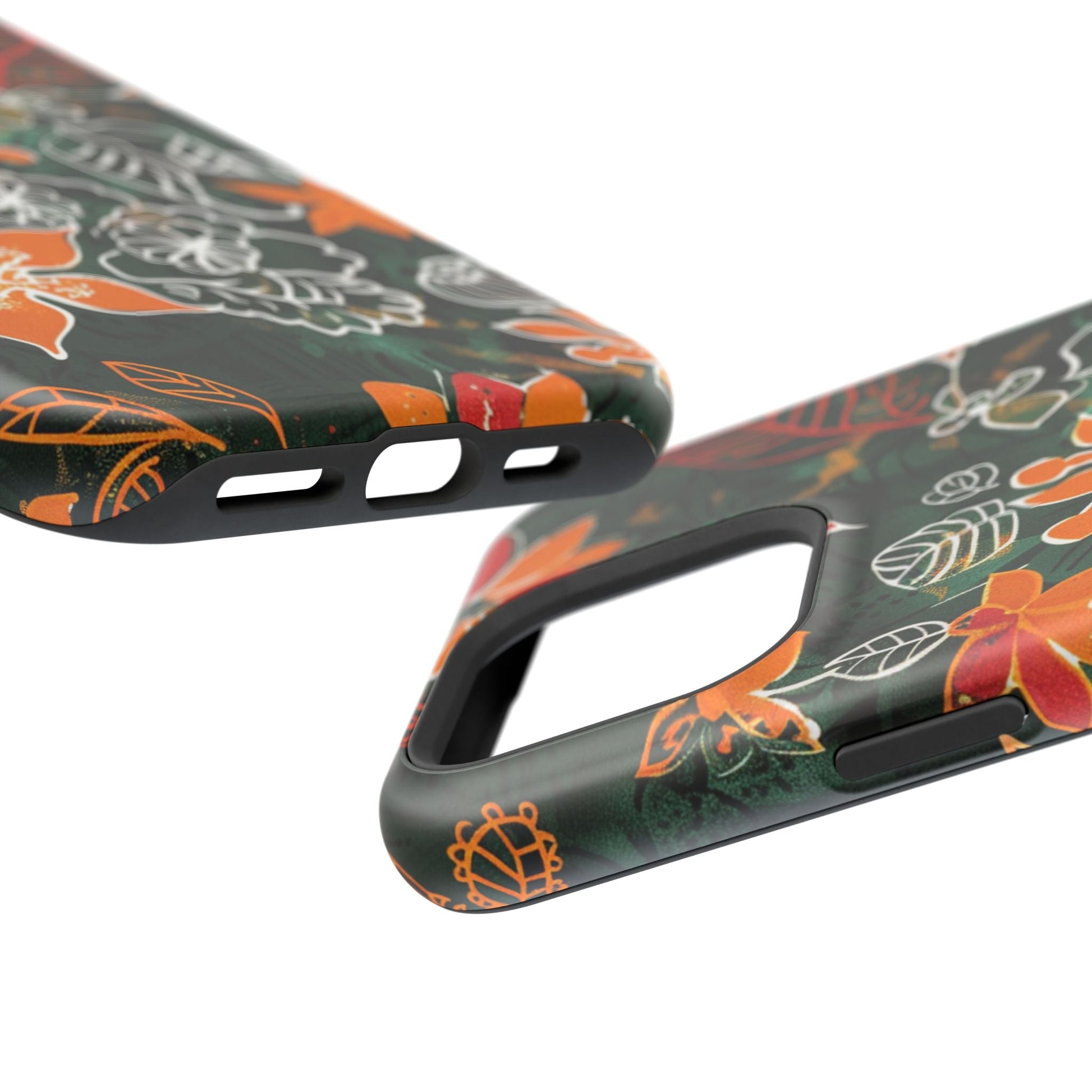 Magnetic Impact - Resistant Phone Case — Tropical Orange Floral - DIGITAL X