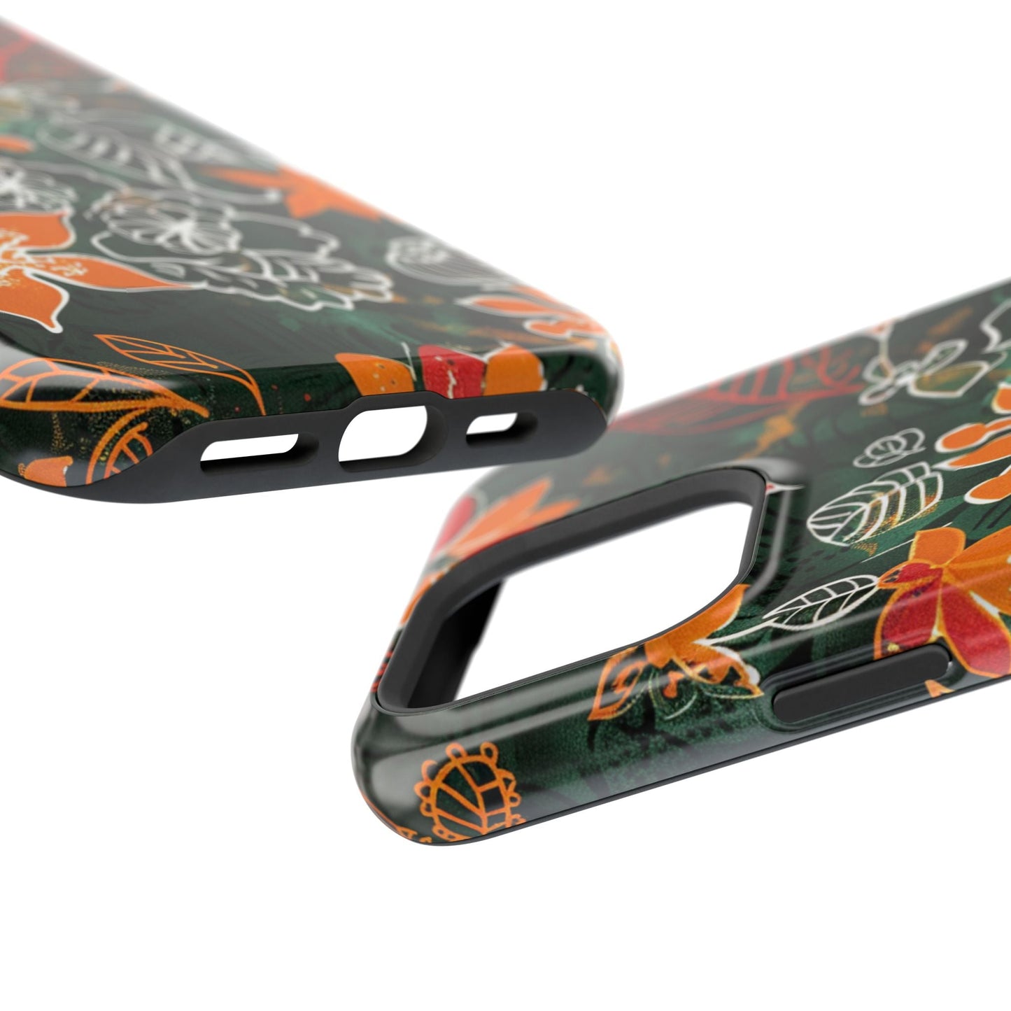 Magnetic Impact - Resistant Phone Case — Tropical Orange Floral - DIGITAL X