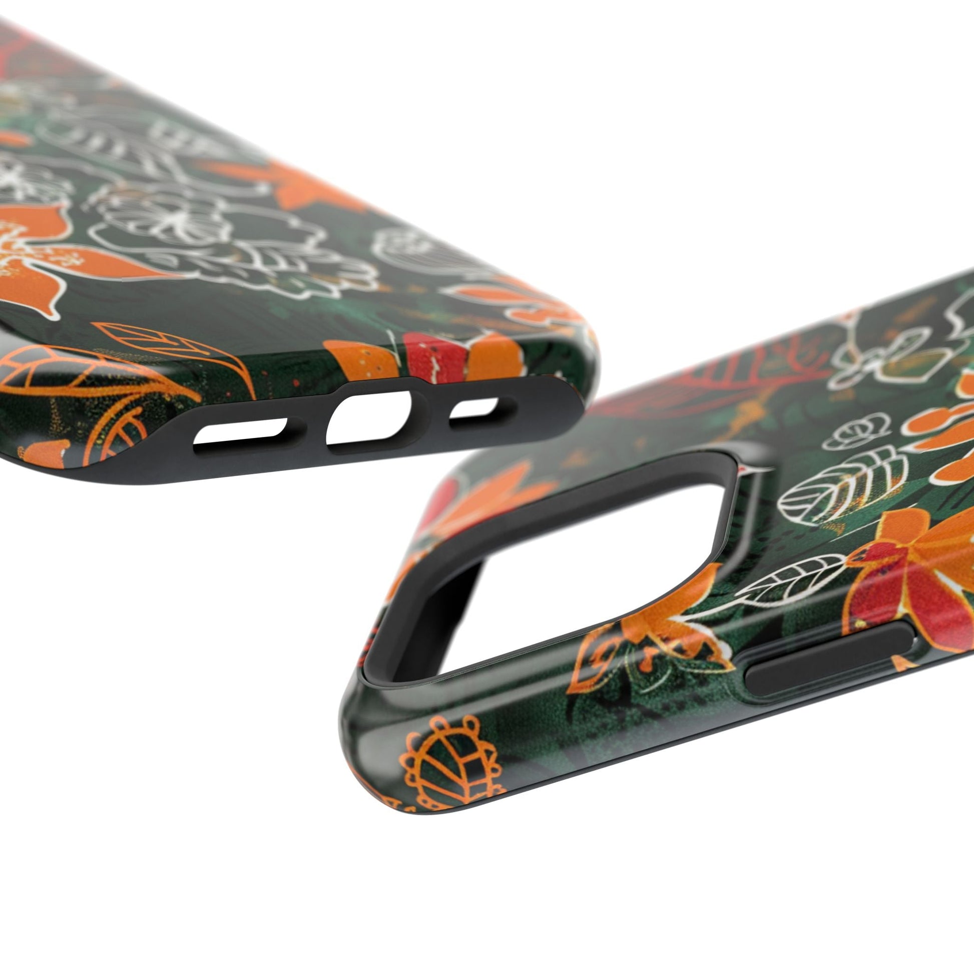 Magnetic Impact - Resistant Phone Case — Tropical Orange Floral - DIGITAL X